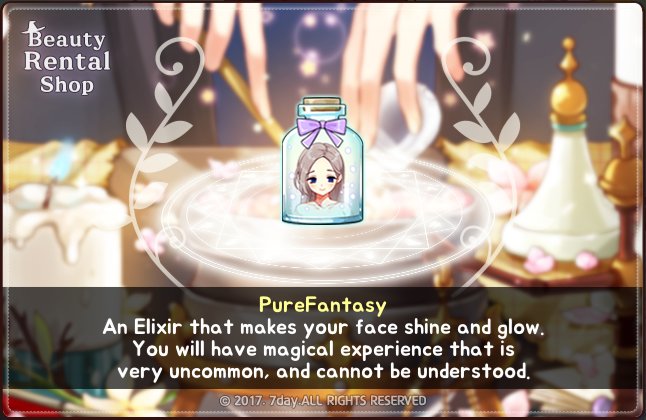 Weiyee_onthetop's tweet image. Elixir Obtained! #BeautyRentalShop #Day7 ▶and: goo.gl/Zwjfmq ios: goo.gl/wXMBhk