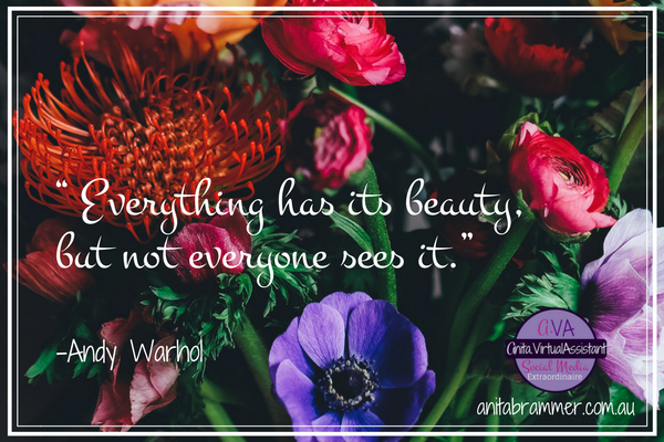 AnitaAussieVA's tweet photo. “Everything has its beauty, but not everyone sees it.”
#AVA #AussieVA #homeoffice #socialmedia #beauty https://t.co/ewOIdggoNI
