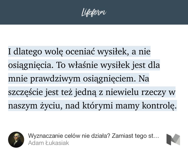 lifeformpl's tweet photo. „Wyznaczanie celów nie działa? Zamiast tego stwórz solidny system.” https://t.co/UV97Ca2Q7b https://t.co/oGbel2aLrS