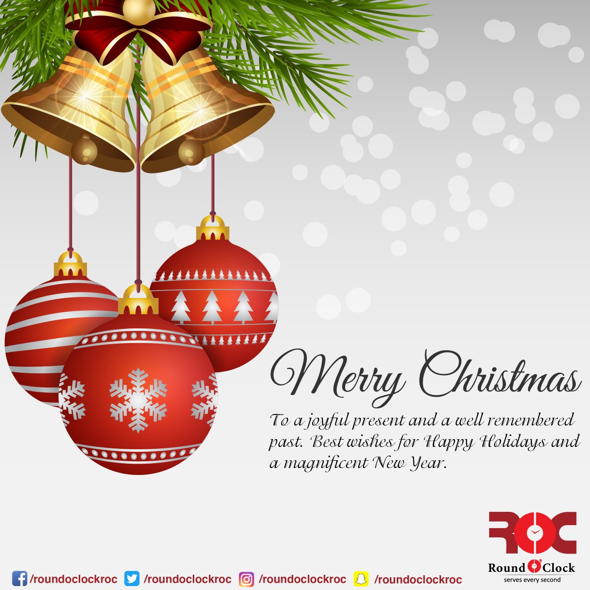 roundoclockroc's tweet photo. Team Round O Clock wishes you a Merry Christmas and a Happy New Year too! May all the sweet magic of Christmas conspire to gladden your heart and fill every desire.

#merrychristmas #teamroc #retailstore #24x7open #seasonsgreetings https://t.co/lm2ehi2oF4