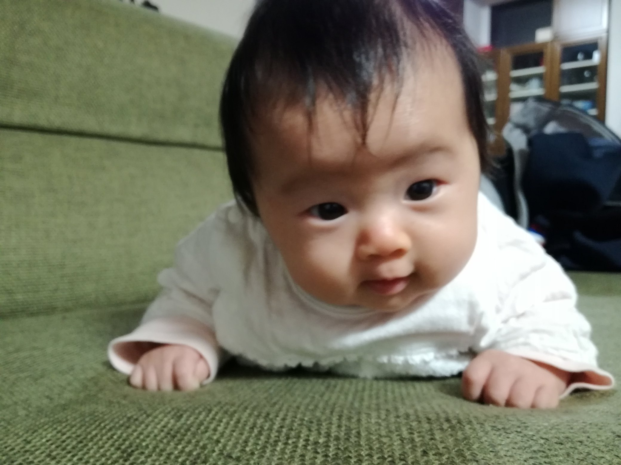 Y U R I ღ ２ヶ月でこんなに首しっかりしてるのすごい って思っとるんやけど他の２ヶ月赤ちゃんどうなんやろう なんか 眉毛繋がっとるように見える T Co Zuqpkasasg Twitter