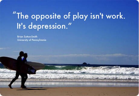 samcourt77's tweet photo. The opposite of play isn't work, it's depression. https://t.co/yfxYTE2SF6