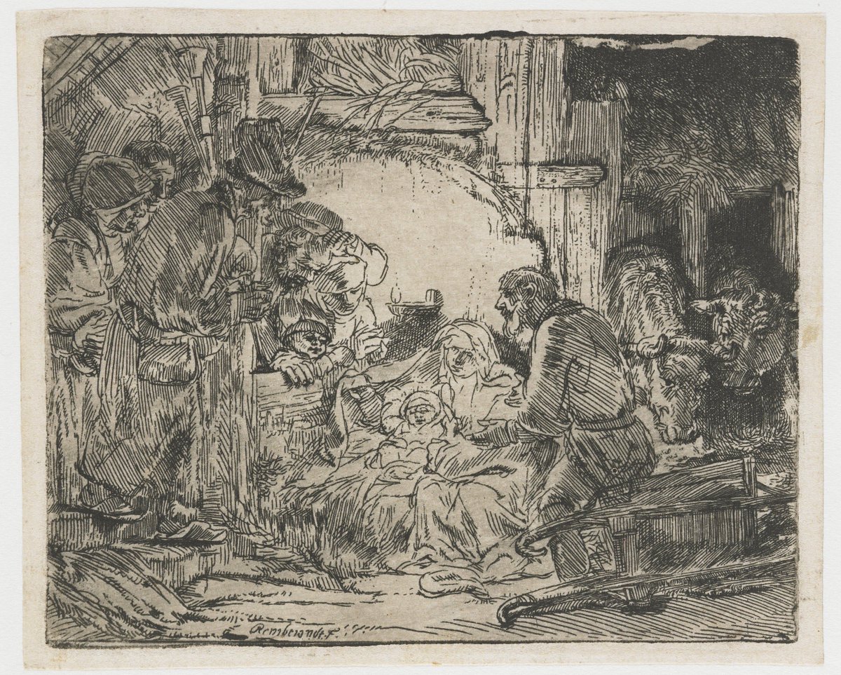 Merry Christmas everyone! Rembrandt van Rijn, The Adoration of the Shepherds, 1652-1656 bit.ly/2pr9J8B