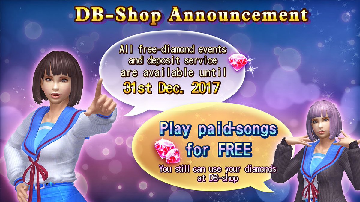 DANZBASE's tweet photo. 【Announcement】
 This is the last week for deposit &amp; free diamonds! https://t.co/11z44B003m