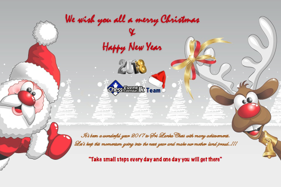 SLChessEC's tweet photo. We wish you all a merry Christmas &amp; Happy New Year 2018..!!!
~ https://t.co/s3Td52FHkf Team https://t.co/kz4Agw1R5q