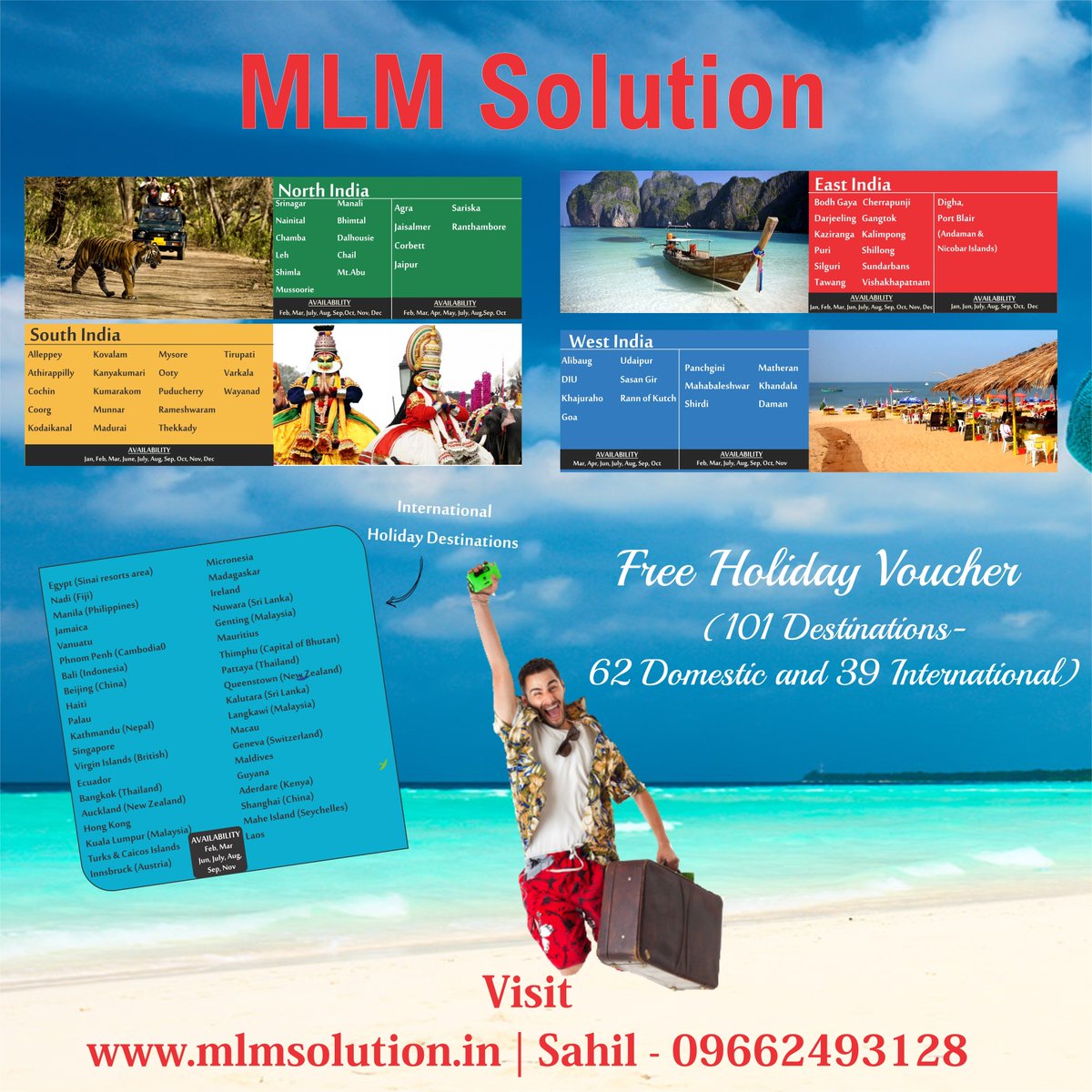 mlmsolution9985's tweet image. #MLMSolution
Best #Holidayvoucher For Your MLM Network
With 101 (62 Domestic & 39 International) Destinations / Resorts in #India and Abroad.
Visit: mlmsolution.in
Sahil : 09662493128
#mlm
#mlmcompany
#mlmproductsupplier
#holiday
#domestic
#MerryChristmasEveryone