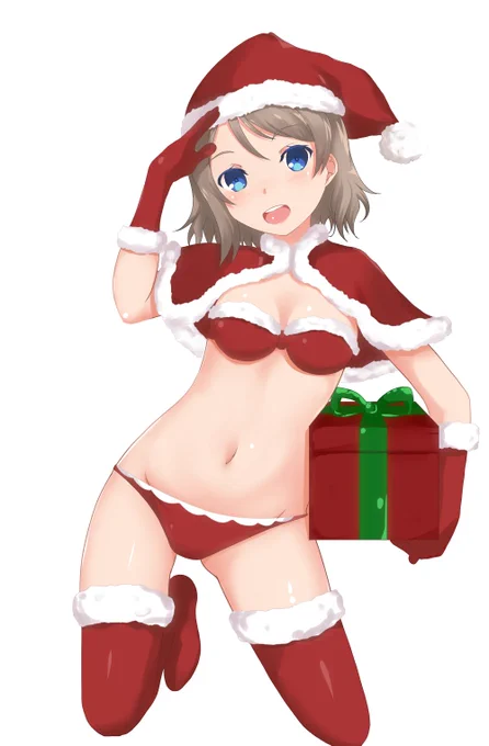 メリークリスマス!ビキニサンタの曜ちゃん描いたよー#lovelive #渡辺曜コスプレ部 