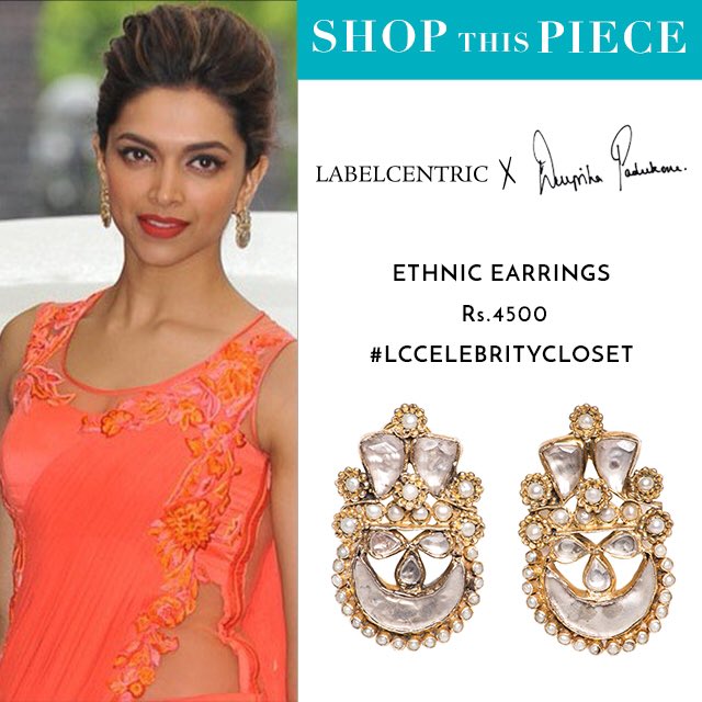 LabelCentric's tweet photo. Pep up your look with statement earrings from @deepikapadukone 's closet. Shop these earrings and many more on https://t.co/lJBCpZlEoB TODAY! #LCCelebrityCloset https://t.co/lP0Z7rjJFc