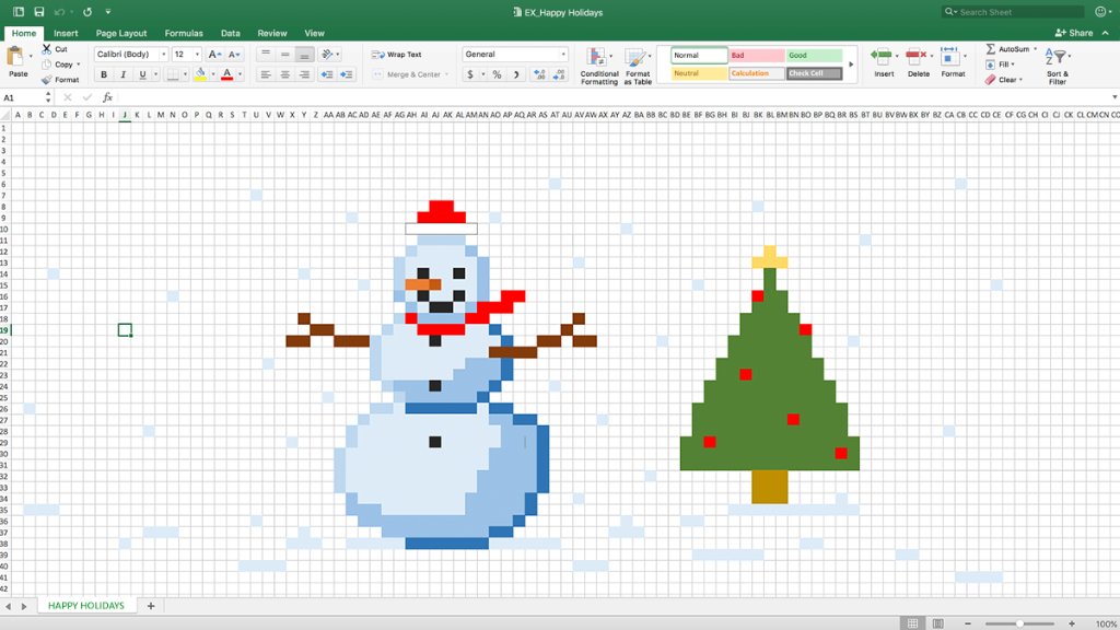 msexcel's tweet image. Happy Holidays from Frosty the Cell Man. ☃️ ❄️