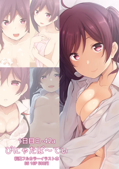 冬コミ新刊情報です。萩風のちょっぴり(?)えっちなフルカラーイラスト本になります。1日目 ミ-42a ぴにゃたぱ～てぃ でお待ちしてます。書店委託の予約も開始してますのでよろしくです。【とら】【メロン】 