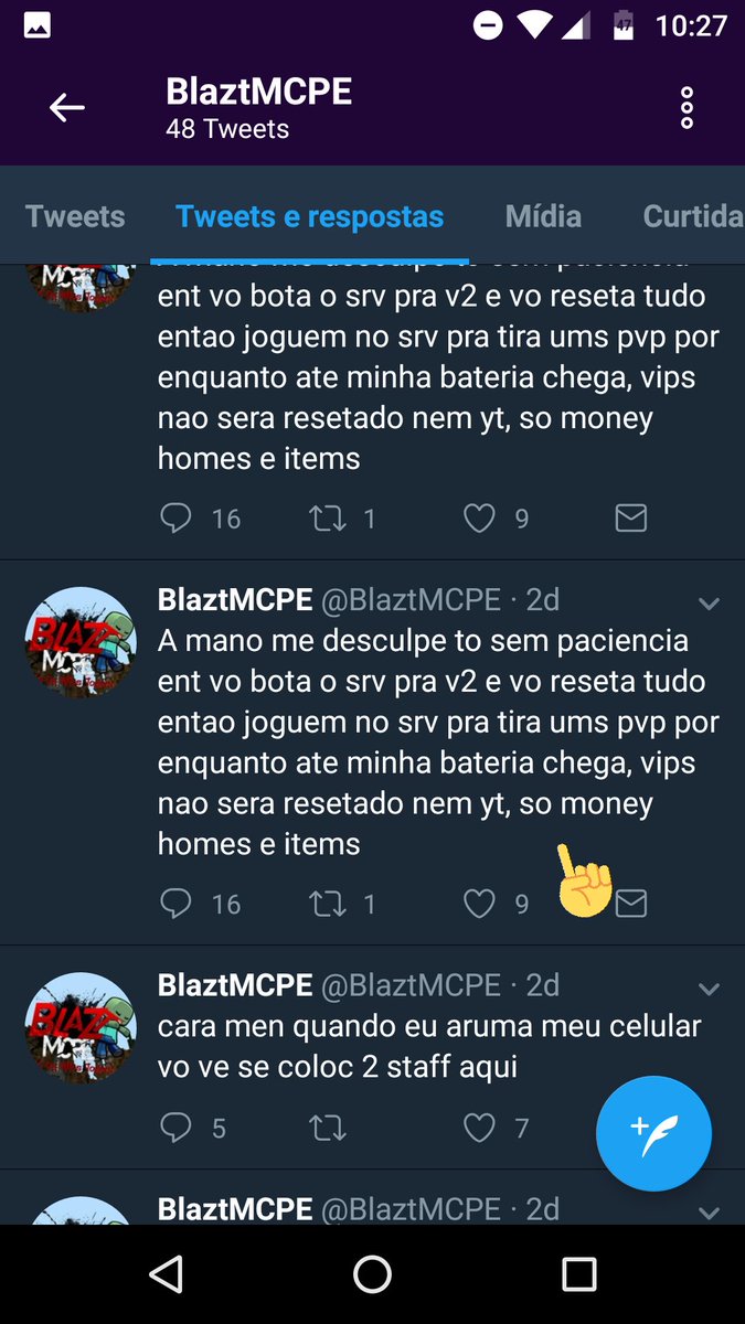 JFactions's tweet photo. O dono da @BlaztMCPE é mto mito velho nmrl SLK cara mito, acho q ele é o único q consegue demora 3 dias pra pegar 3 PLS q já estão prontos e ele já tem direito de usar por no sv e ligar o sv
PARABÉNS SE É MTO MITO EM 

Na imagem tá 2 dias mas é 3 contando com hj

@colorado_craft https://t.co/Xn1OmRto6W