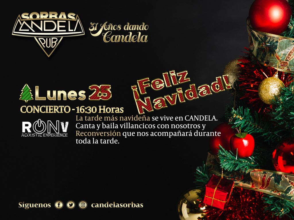 candelasorbas's tweet photo. Tenemos preparada la mejor tarde de Navidad. Si la noche buena en Candela fue un espectáculo, no te la pierdas esta tarde.

Canta y baila con los Villancicos que nos trae en directo el grupo RecOnVersión. #FelizNavidad2017 https://t.co/daalc8xiXR