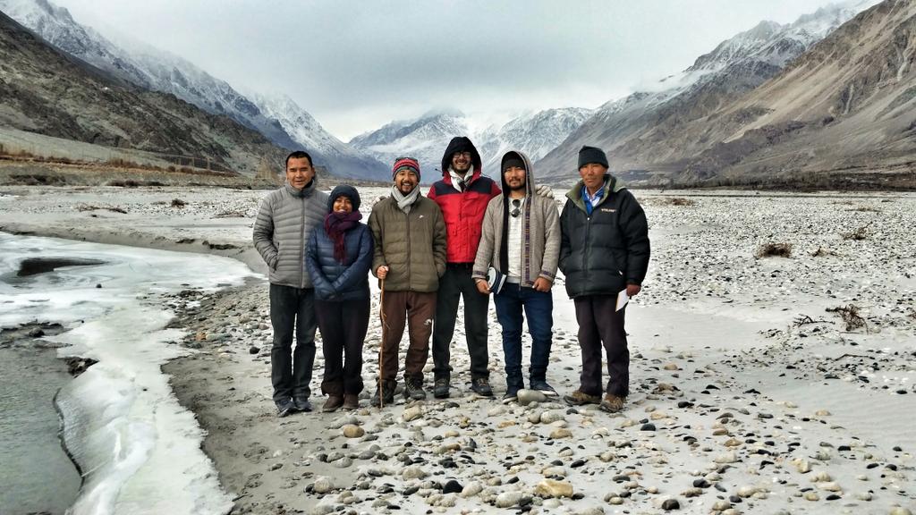 LEDeG team in Nubra Valley to loom for the solution to protect the pastureland of many villages which are being washed away by siachen river due frequent flooding over the past two decades