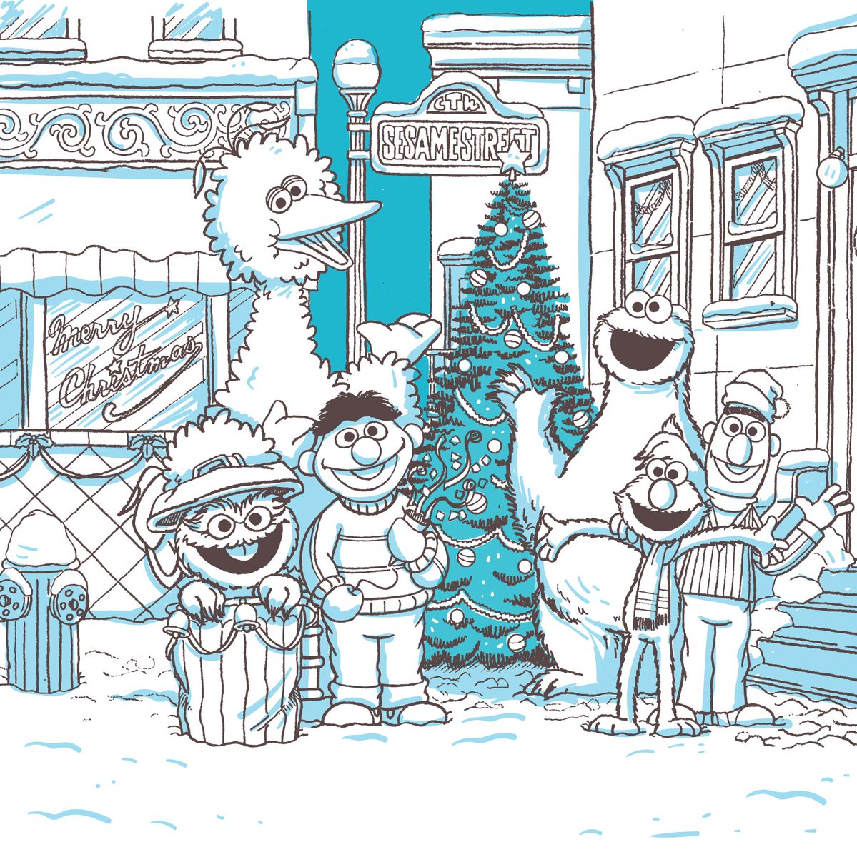sesamestreet's tweet photo. Merry Christmas from your friends on Sesame Street! https://t.co/Pd8CYLTSWf