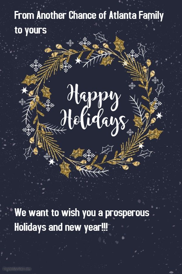chanceatl1's tweet photo. From our Family to yours, We are wishing our supporters Happy Holidays and a prosperous new year!!! #metroatl #endhomeless https://t.co/MAksYWtC83