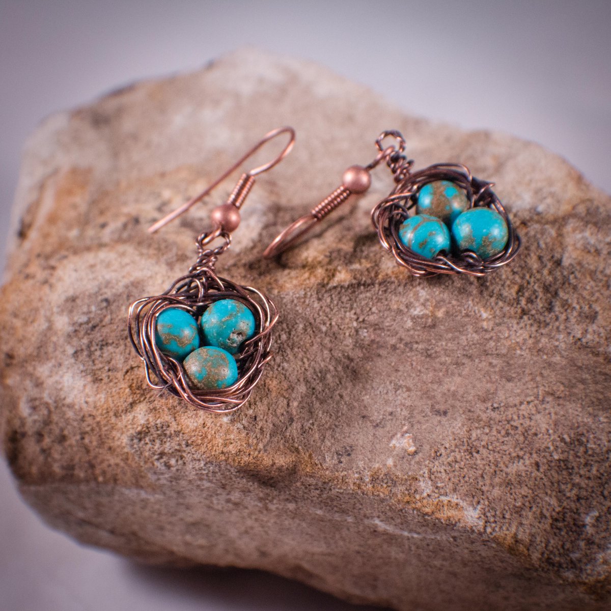 Excited to share  one of the latest additions to my #etsy shop: Bird's nest earrings. Copper with magnesite "eggs". Adorable earrings! Great Gift Idea! After Christmas gift for yourself! Nature Lovers! etsy.me/2BOUFHK #jewelry #earrings #copper #girls #blue #ani