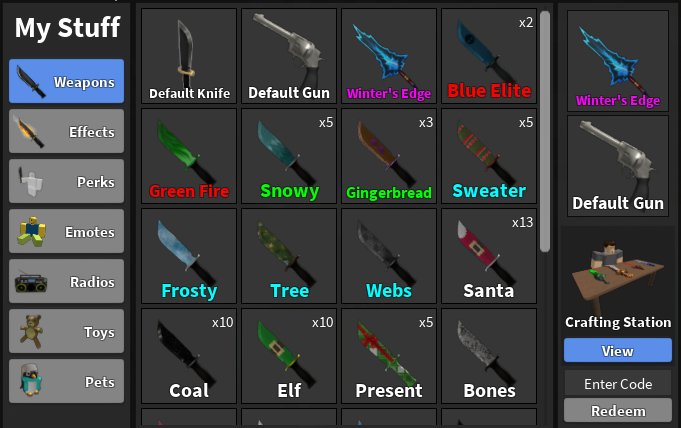 Roblox Murder Mystery 2 MM2 Gemstone Godly Knife and Guns