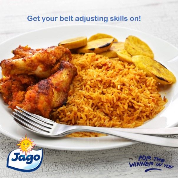 JagoMilkNG's tweet photo. Jollof rice and chicken, good music and fun stuff. Time to get your belt-adjusting skills on                           #SeasonsGreetings https://t.co/iUT2gcdF6r