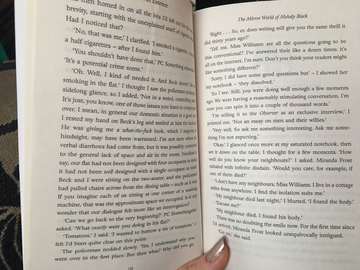 PicklePegg's tweet photo. @HodderBooks Purchased a copy of The Mirror World of Melody Black from @TheWorks in Newark and it appears to be missing Chapter 2. It jumps from page 10 to page 27. https://t.co/HRPcfleUDs