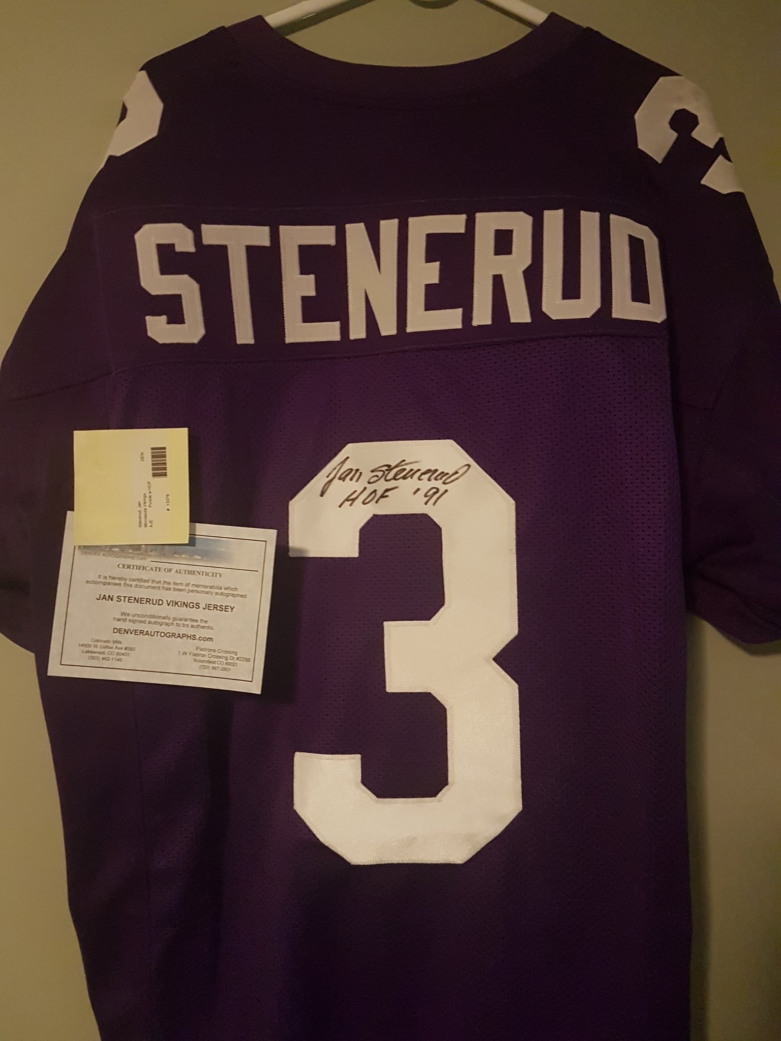 jan stenerud jersey