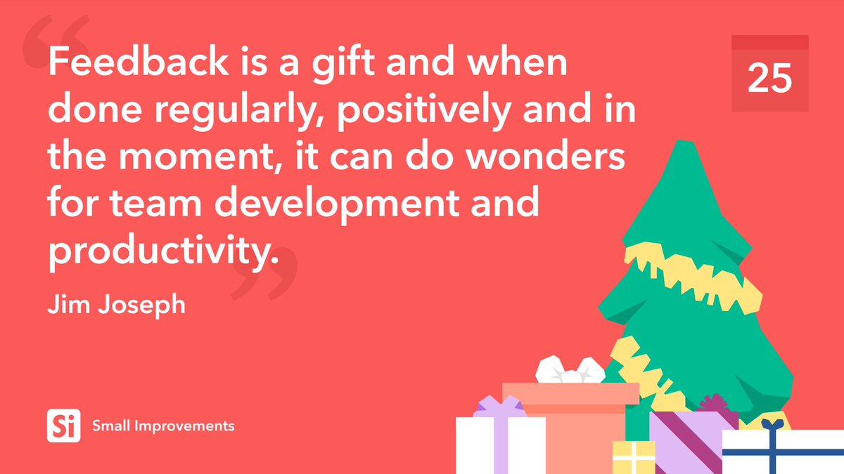 smallimprove's tweet photo. Day 25 of #InspiringDecember: In "Giving and Receiving the Gift of Feedback" @JimJosephExp shares how you can improve feedback. Happy Christmas to those who celebrate! https://t.co/c0PvEP3h9K https://t.co/sVG4g1uiNr