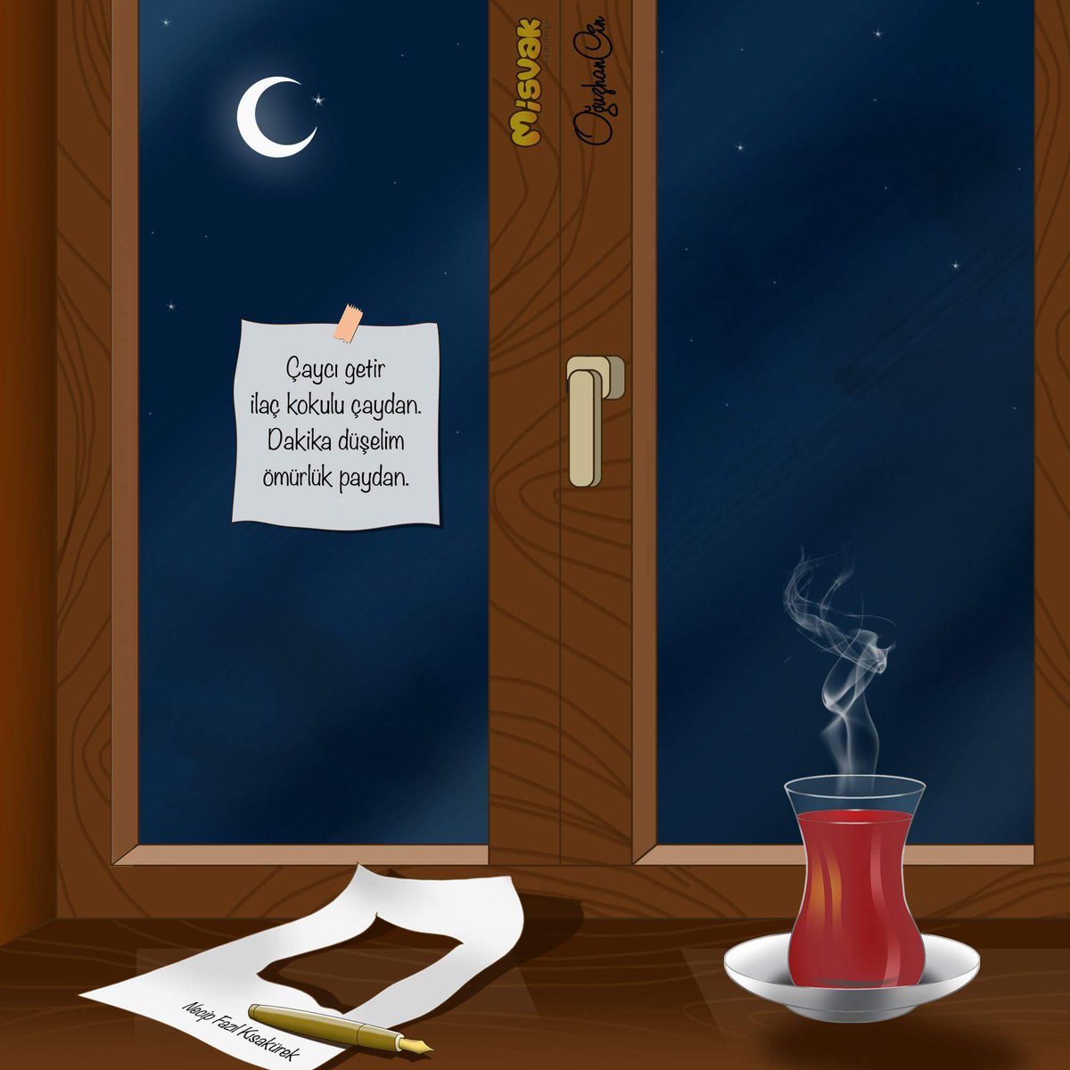 humorpasa's tweet photo. Ömürden bir yıl daha düşüyoruz... Yeni yılda demliğinizden çay, pencerenizden hilal eksik olmasın. #2018 https://t.co/HsKwP3R0ir