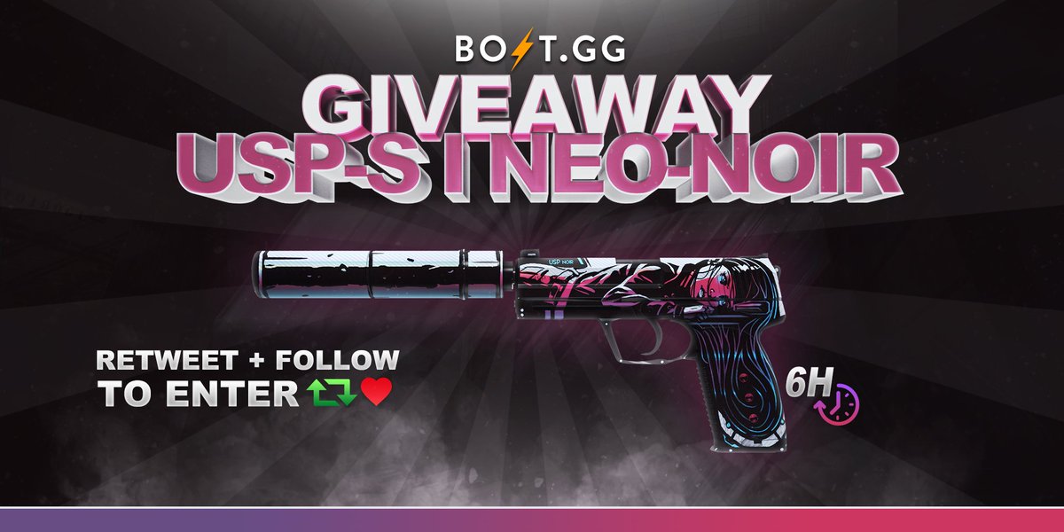 OfficialBoltgg's tweet image. 6 Hour USP-S | Neo-Noir Giveaway!

To win you must!
⚡ RT + Like + Follow
⚡ Subscribe: goo.gl/xbiRvh
⚡ Tag two friends!