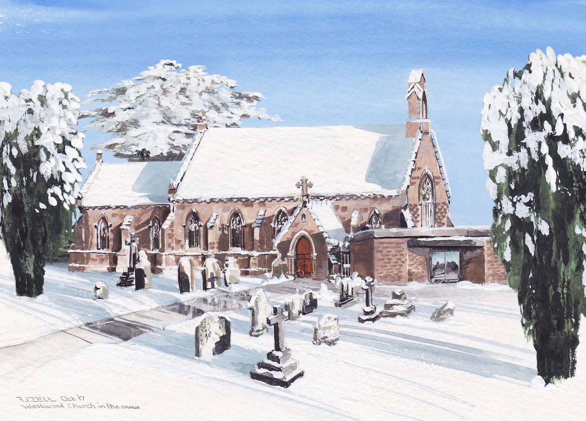 CliffRuddell's tweet photo. Happy Christmas to all my followers . . my little church in the snow!! #creativecoventry #snowdays #westwoodchurch #watercolour #winterwonderland https://t.co/AFT6q75t0H