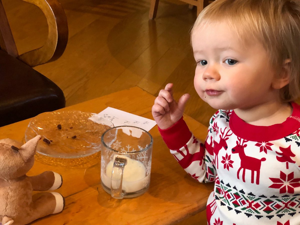 mdjarvis21's tweet photo. He didn’t care about the presents so much but he was happy to clean up Santa’s cookie crumbs https://t.co/WFt0E5pVFf