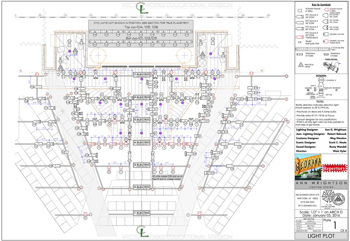 livedesignmag's tweet photo. Lighting designer Ann Wrightson gifts us with her #lightplots for the award-winning NYMF production of Georama: An American Panorama Told On 3 Miles Of Canvas: https://t.co/BpPm22iA72 https://t.co/4gyzIc87gd