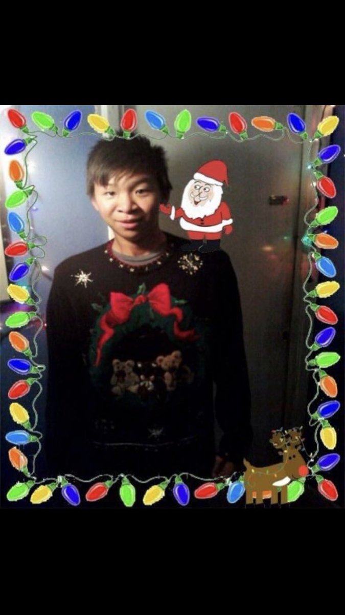 respectableym's tweet photo. This is my friend Symon... he always gets sad around this time of the year. I tried to cheer him up by photoshopping a Christmas Sweater and Santa on his shoulder. 

Please RETWEET this to wish him a Merry Christmas and make the day special for this guy 😊🎄🎁 https://t.co/zTiHkac1Tp