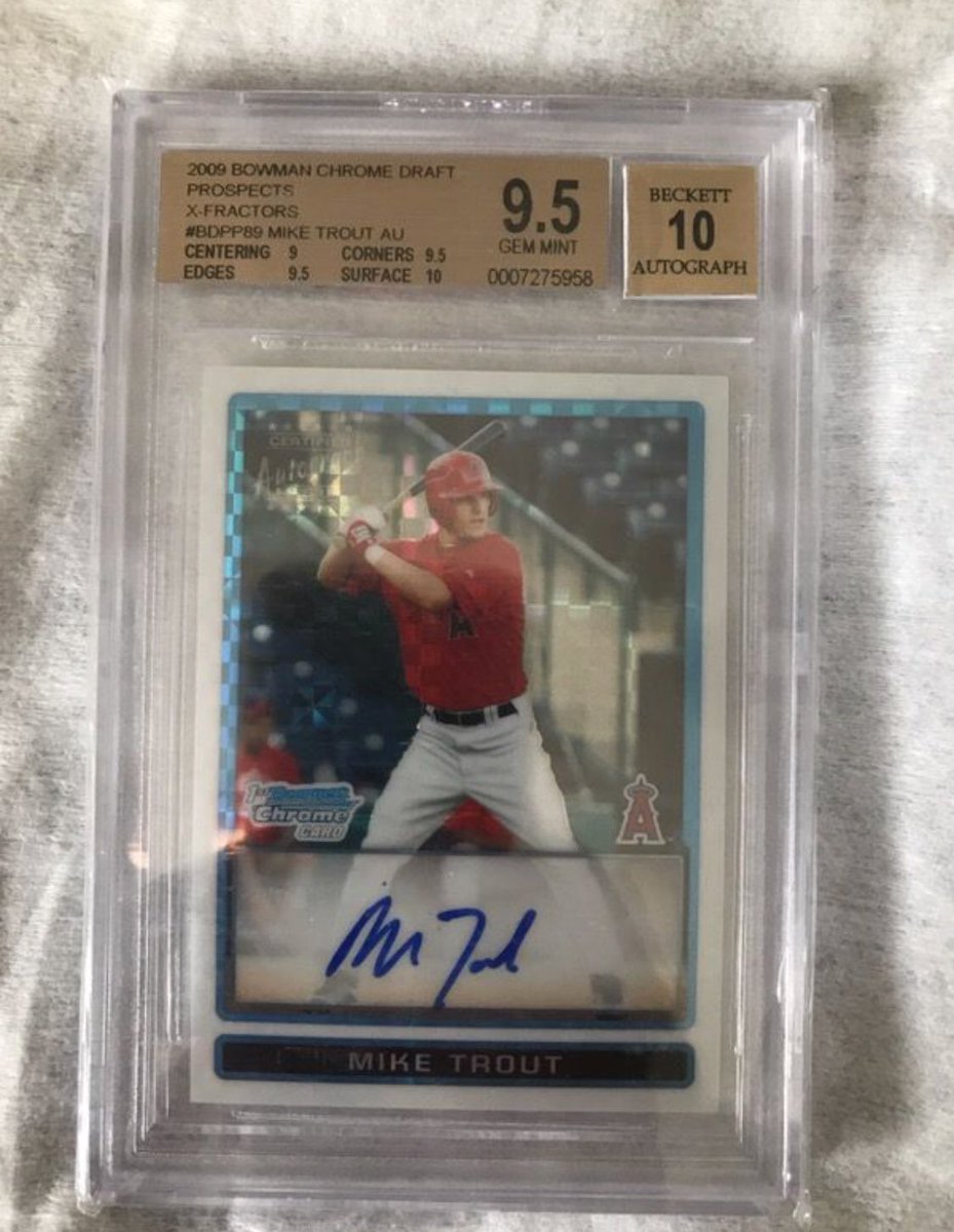 maevro's tweet photo. 2009 #BowmanChromeDraft #MikeTrout #RookieProspect #XFractors /225 #Autograph #AngelsMLB @beckett_grading @SHOWYOURHITS @CollectTheGame https://t.co/TFwu7DUcwb