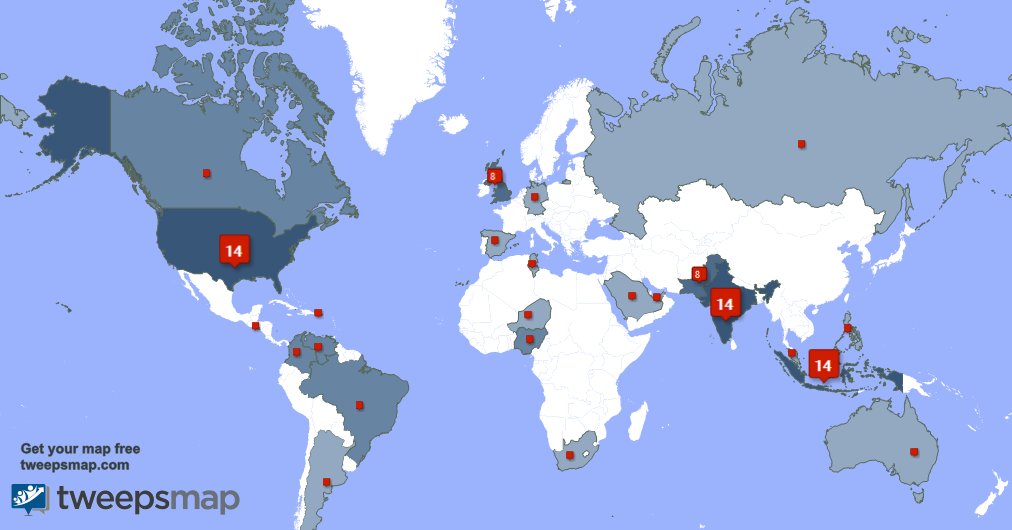 toni_volcano's tweet photo. My followers are in India(13%), USA(13%)... Get your map too: https://t.co/jLn89XQLb0 https://t.co/80Ga6HgcgV