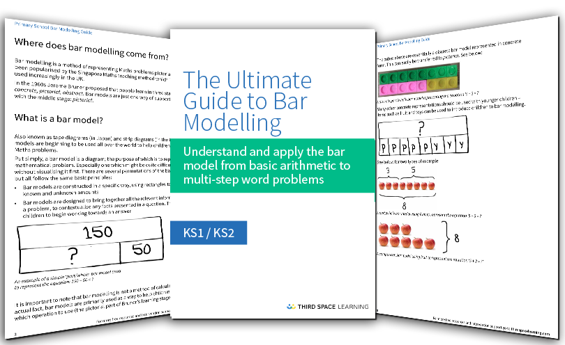 thirdspacetweet's tweet photo. Looking for better ways to represent problems pictorially? Read our new free guide with @thatboycanteach on the bar model method - includes different types, how to teach across the whole maths curriculum, and powerpoint for staff training https://t.co/T4M3Z1nMsN https://t.co/MLmPHVEoHN