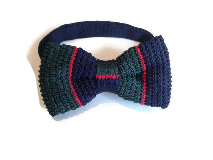 Military green crochet bow tie and dark blue, tie point necktie, weddi… etsy.me/2j11KZH #gifts #freeshipping