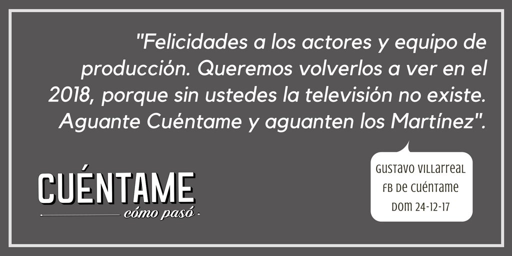 Los #FansdeCuéntame enviaron cientos de saludos desde las redes para la gran familia de #Cuéntame Cómo Pasó. Feliz Navidad!