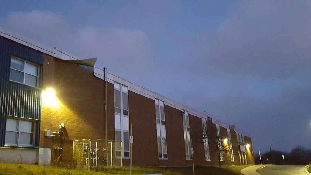 DustinHallPhoto's tweet photo. Prince Andrew High School @Panthers_PA are going to need some roof work done after the holidays https://t.co/BiuVeEzedJ