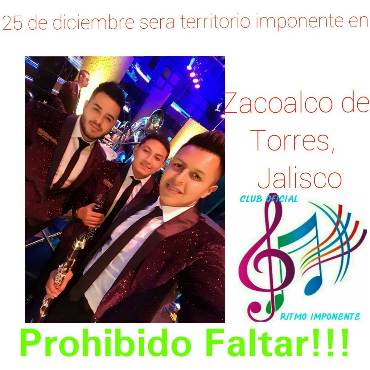 GenessisHernan3's tweet photo. 🚨Estás listo para vivir una Noche Imponente🚨
¡Preparate!
Por que esta noche es para
🌀Zacoalco de Torres, Jalisco🌀
Ven canta, baila y disfruta al ritmo de todas sus canciones🎶💃🏻❤
⚠❌Tienes prohibido Faltar⚠❌
#RitmoImponente
#YaNoSientoNada
#QuePuedesPerder https://t.co/IP1W0nduNd