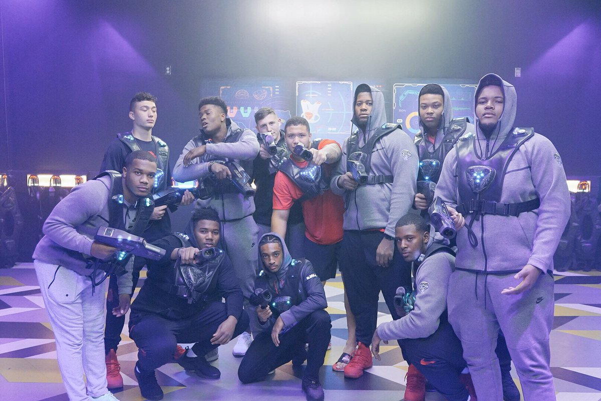 OhioStateFB's tweet photo. The Bucks are having a blast in Dallas with bowling, laser tag, games and much more. 🎳🔫🎮#GoBucks https://t.co/LzlNbYkKdl