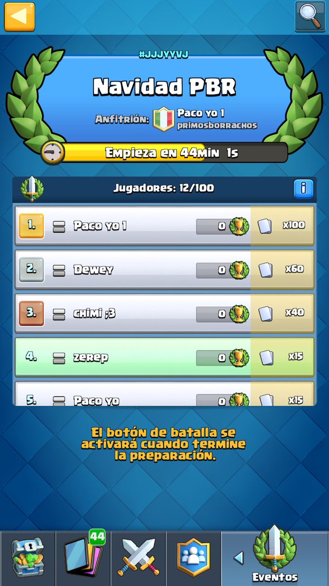 A pasar la navidad 🎄 torneo de 500 gemas patrocinado por nuestro jugador paco yo #navidadpbrchs