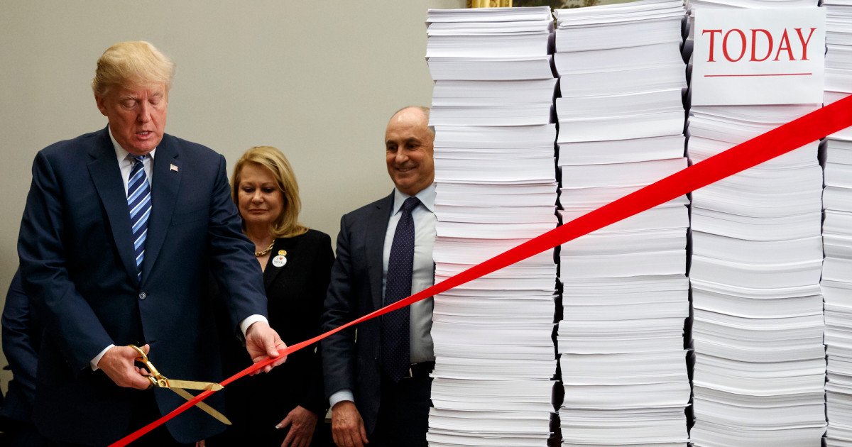 MotherJones's tweet photo. Shrinking. Slashing. Erasing. Ignoring. Trump’s toolkit for wrecking government as we know it. https://t.co/bM9GHLLV3T https://t.co/zBn325ylAa