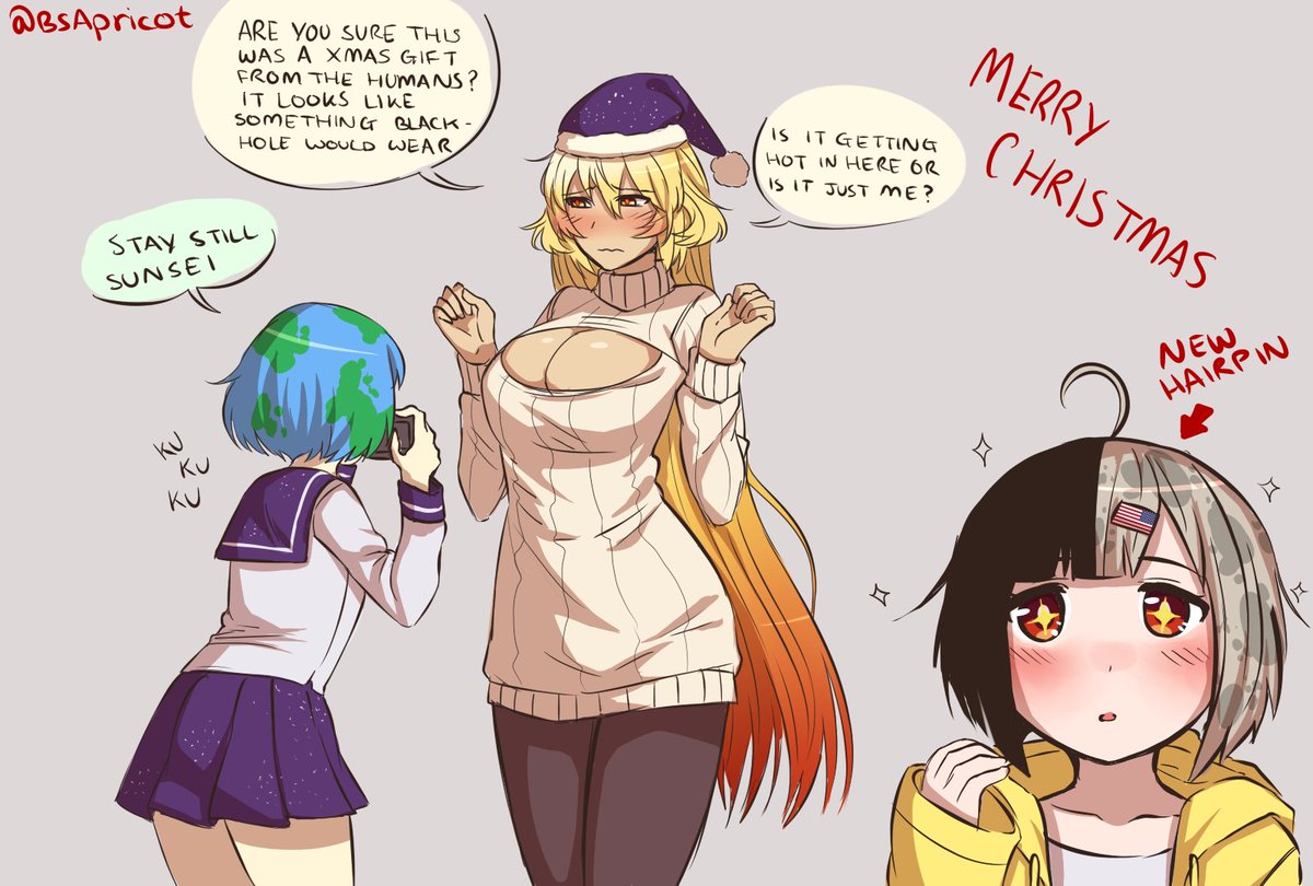 Have a wonderful Christmas! here's some more space waifus I whipped up for the occasion~ 