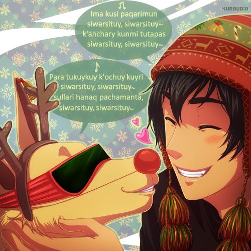 ¡Feliz navidad!🎄🎅🌞🎁❤🎵 Dejo este dibujo de Miguel y Cool Llama cantando un villancico en quechua porque I want them to be happy. #ReciclandoDibujos #LatinHetalia #Peru