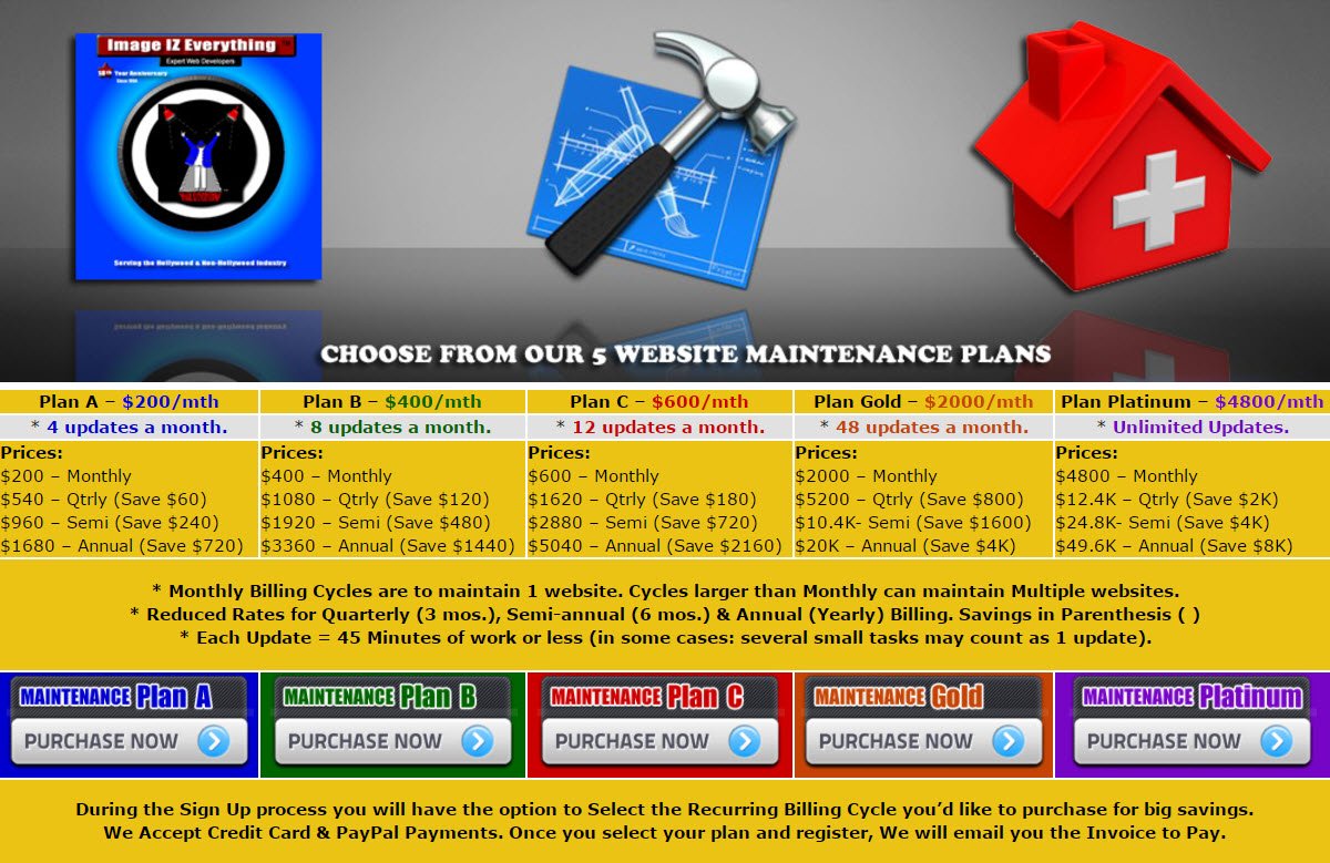 ✨ I would like to maintain your website(s), Purchase one of my #Website #Maintenance Plans here > imageizeverything.com/clientcenter/o… | (4 Billing Cycles to choose from) | For a Limited Time, Use #Coupon KHNGQPO25 for 25% Off. | #WebDesign #WebDeveloper #WebDevelopment #HappyHolidays