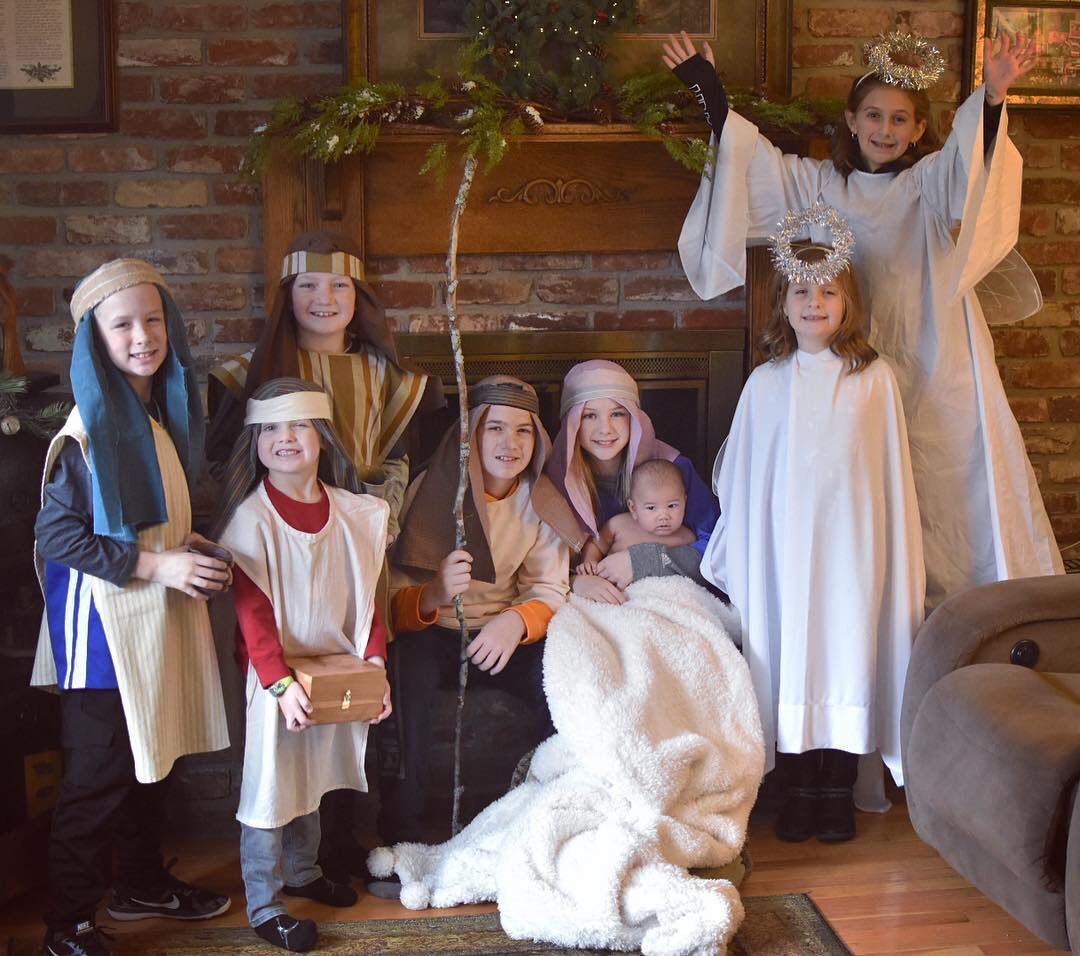 TashMcMurray's tweet photo. The surprise live nativity starring the grandchildren (and arranged by my mom) was the highlight of Jesus’s birthday celebration. 😊 #MerryChristmas #beyondblesssed https://t.co/74IMNO7fjR