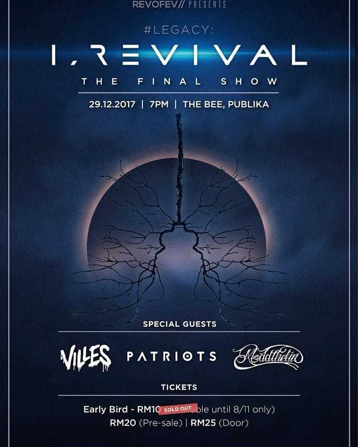 Have a hardcore/metalcore new year on the 29th of December!

I, Revival will be saying their last hurrah by bringing back their old sound and serving up the new. There's also other amazing bands you can definitely headbang to! ift.tt/2ld3r6W