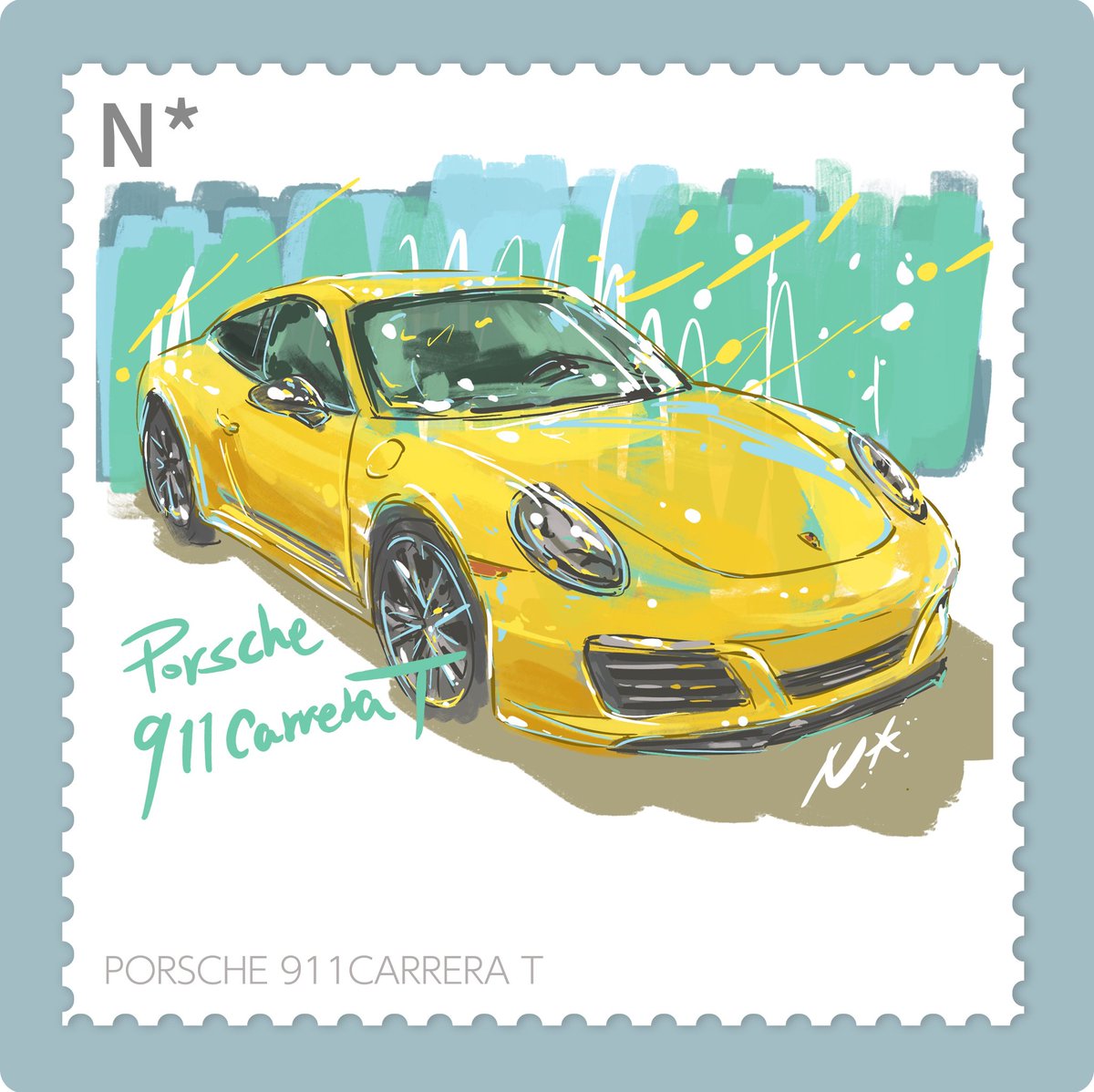 Twitter 上的 ヤマモトココロ N イラストレーター 絵本作家 Porsche 911carrerat Carrera Porsche Porsche911carrerat ポルシェ911 カレラt ポルシェ Car Paint イラスト イラストレーター アート 車 クルマ Ipadpro Applepencil お絵描き