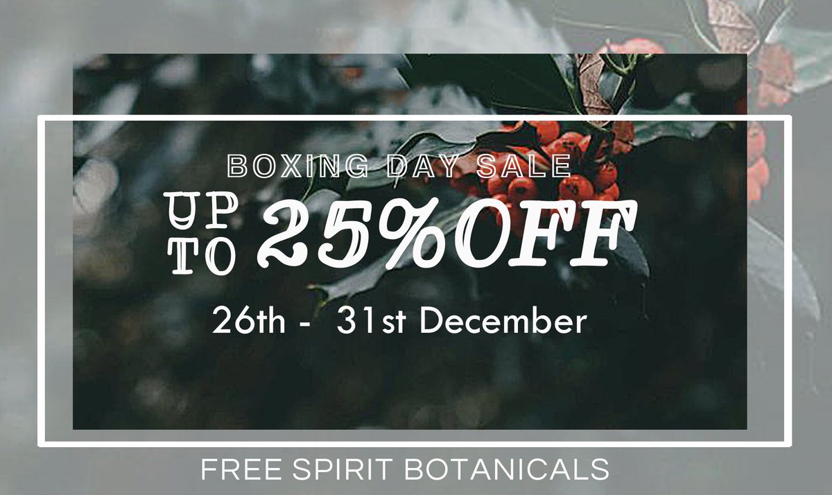 FSBotanicals's tweet image. Boxing Day Sale!