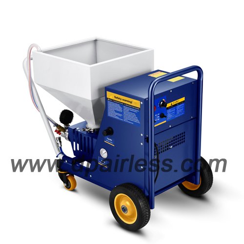 The DP-T3 Texture Sprayer With Screw Pump is a new, compact texture spraying unit equipped with Stainless steel hopper, for all textured plasters, cement plaster, putty, gypsum etc with a grain size up to 3 mm, fillers and EIFS adhesives.