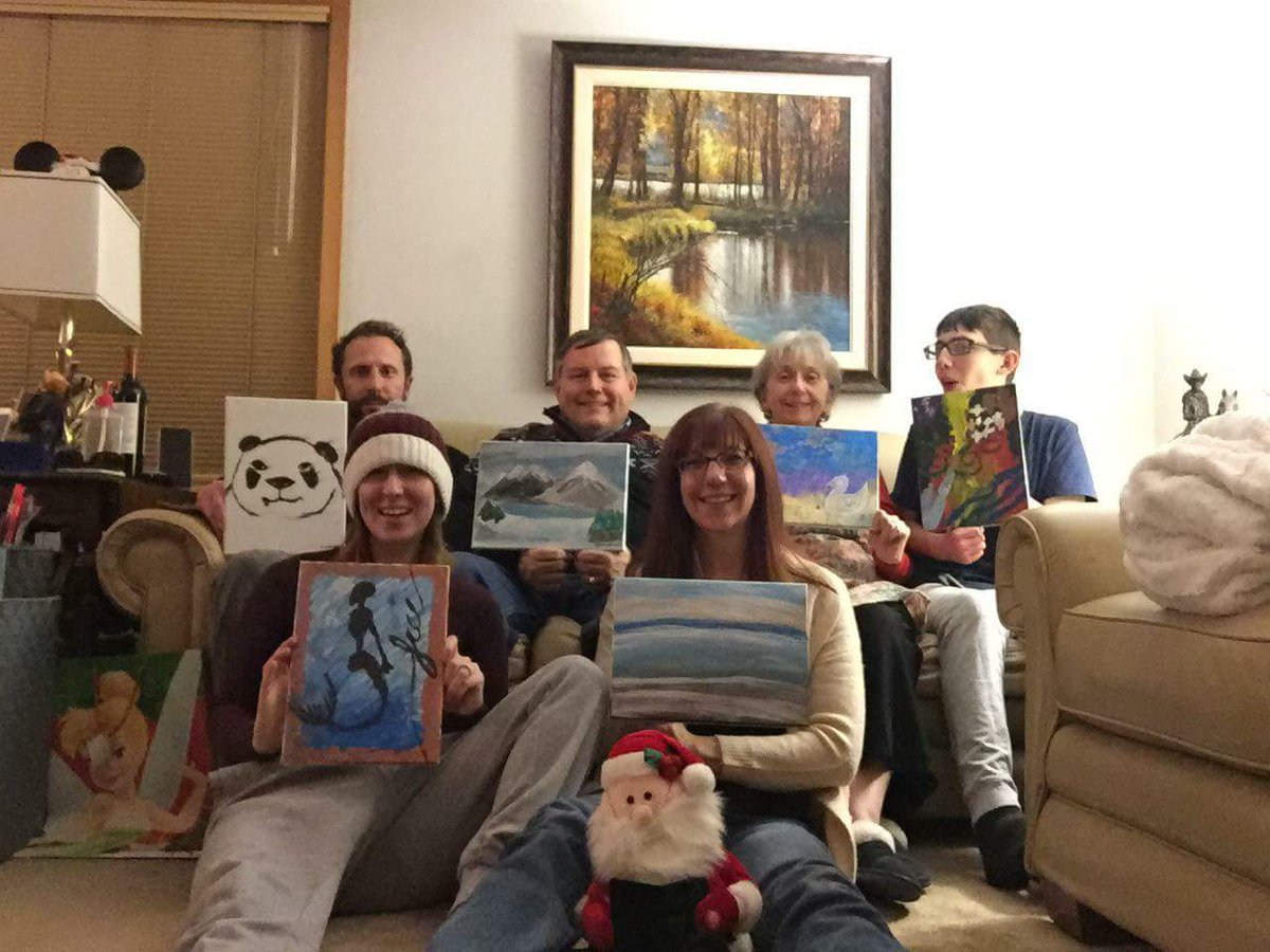 Instead of family game night after Christmas dinner we had family paint night. #artisticfamily #MerryChristmasEveryone #Lovemyfamily